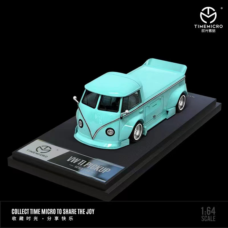 TimeMicro 1:64 Volkswagen T1 Widebody Pickup Truck Tiffany Blue
