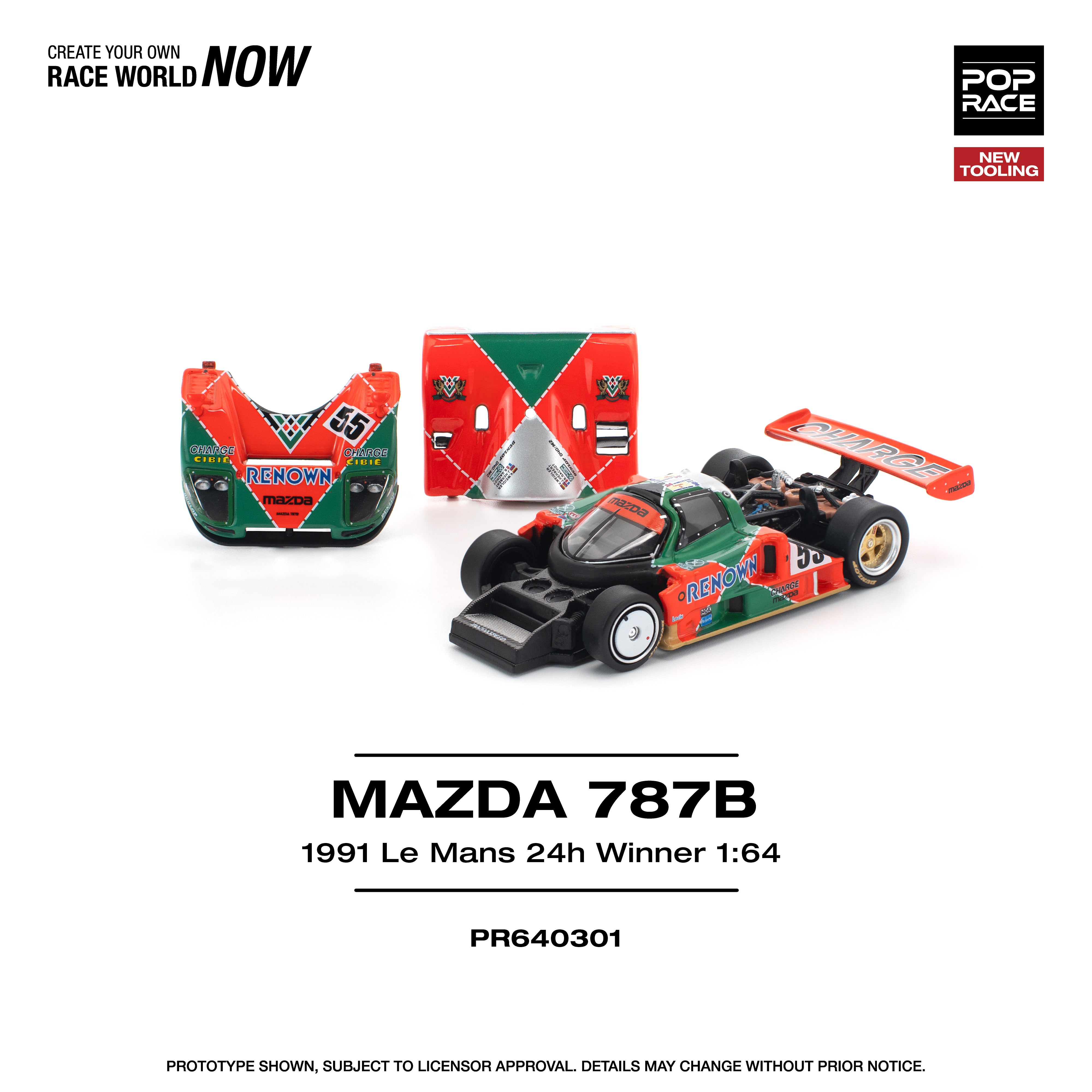 Preorder] POPRACE 1:64 MAZDA 787B 1991 LE MANS 24H WINNER PR640301