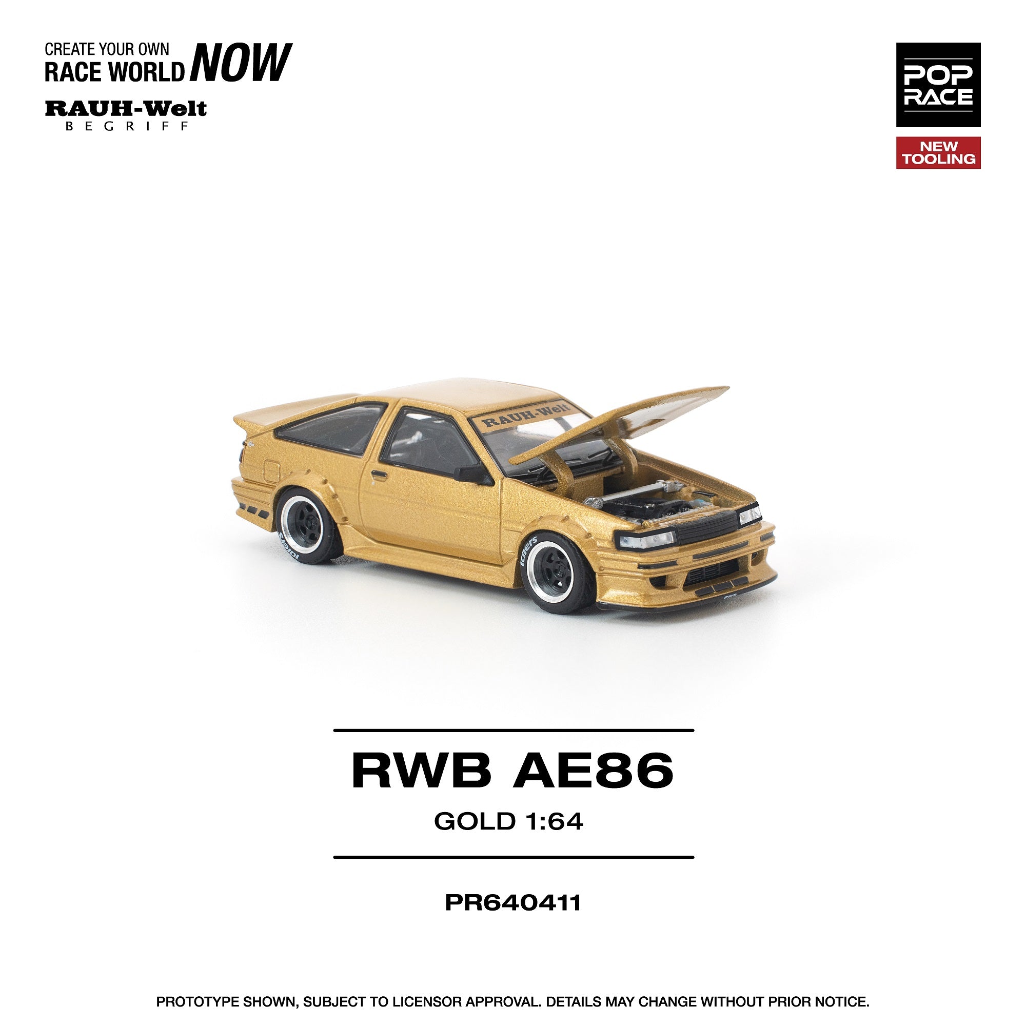 Preorder] POPRACE 1:64 RWB AE86 GOLD PR640411 – Horizon Diecast