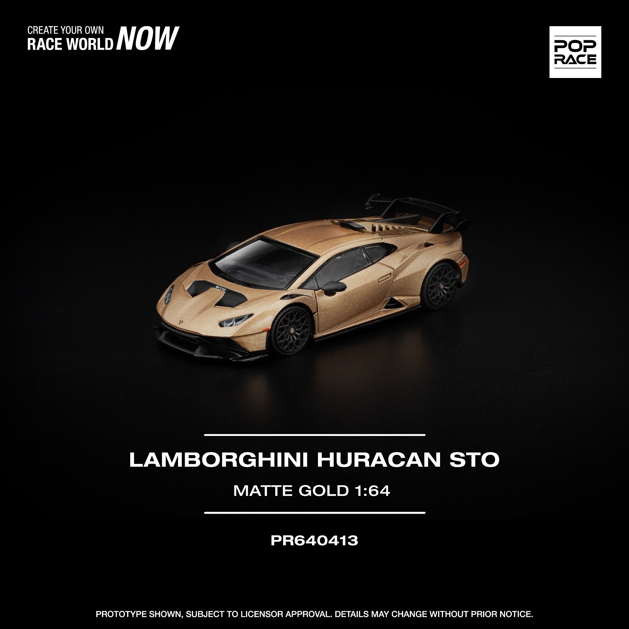 Preorder] POPRACE 1:64 LAMBORGHINI HURACAN STO MATTE GOLD PR640413