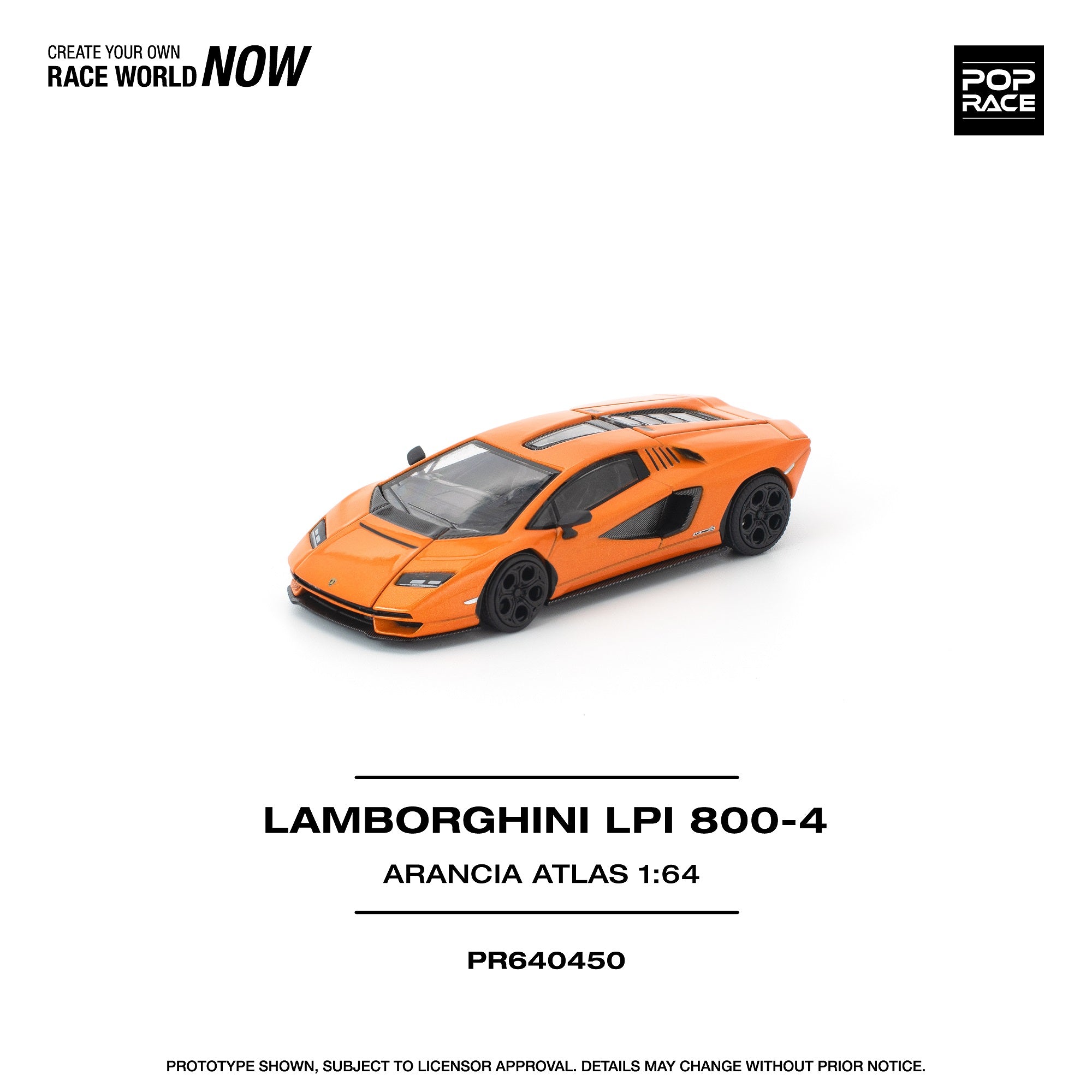 Perochi様4 Preorder] POPRACE 1:64 LAMBORGHINI COUNTACH LP1 800-4 ARANCIA