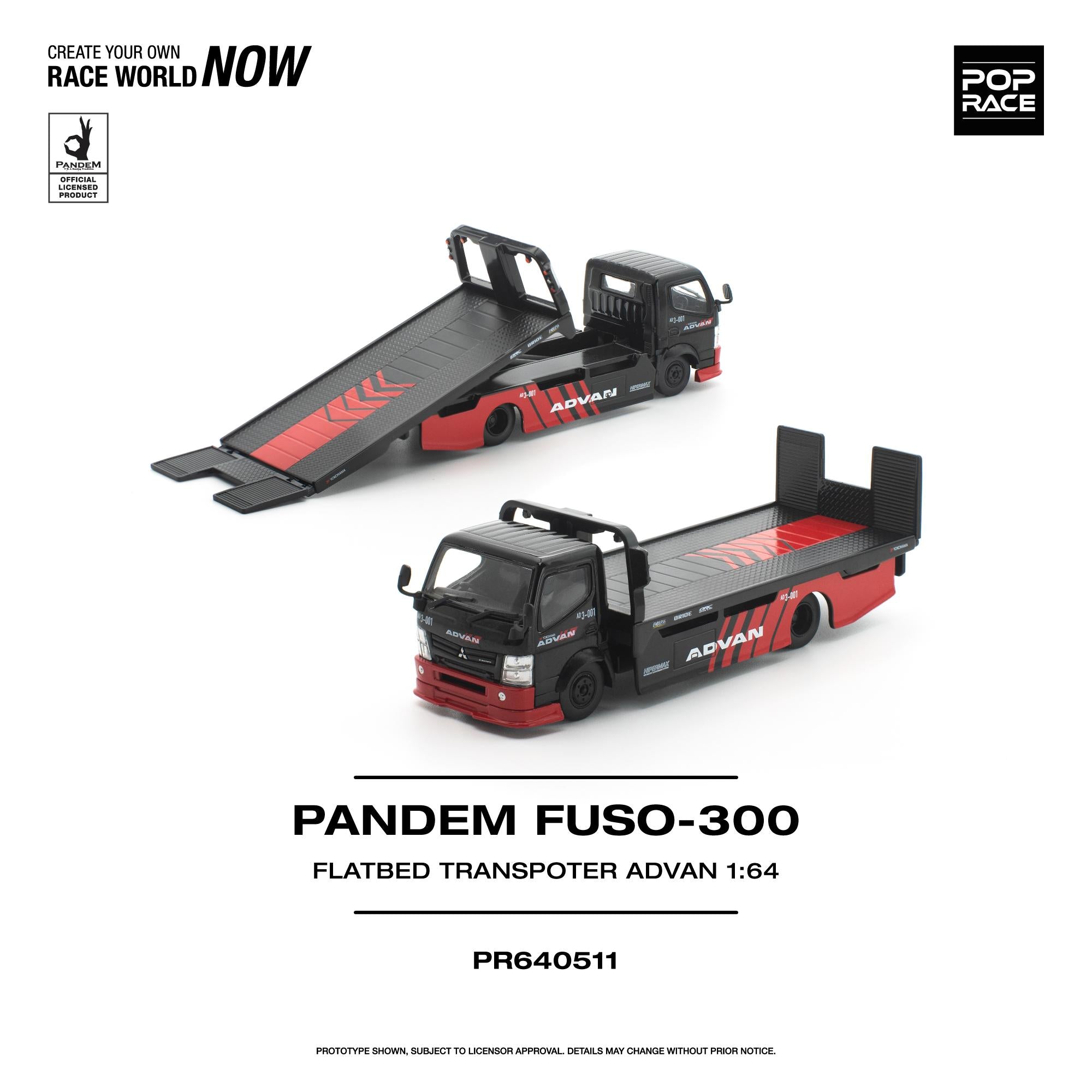Preorder] POPRACE 1:64 Mitsubishi PANDEM Fuso 300 Flatbed