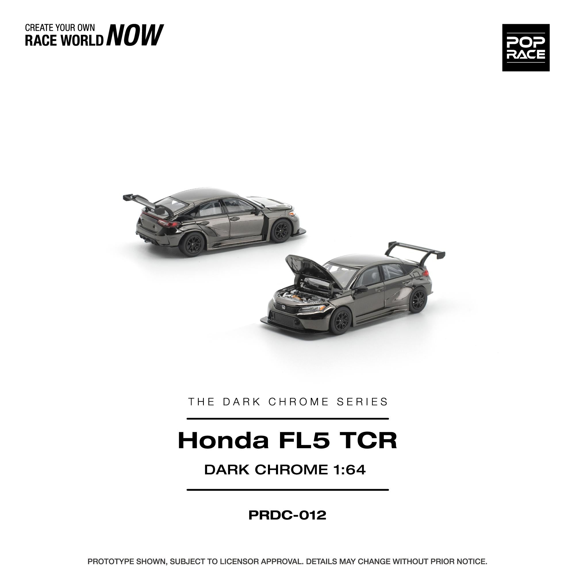 Preorder] POPRACE 1:64 Honda Civic FL5 TCR Dark Chrome PRDC012