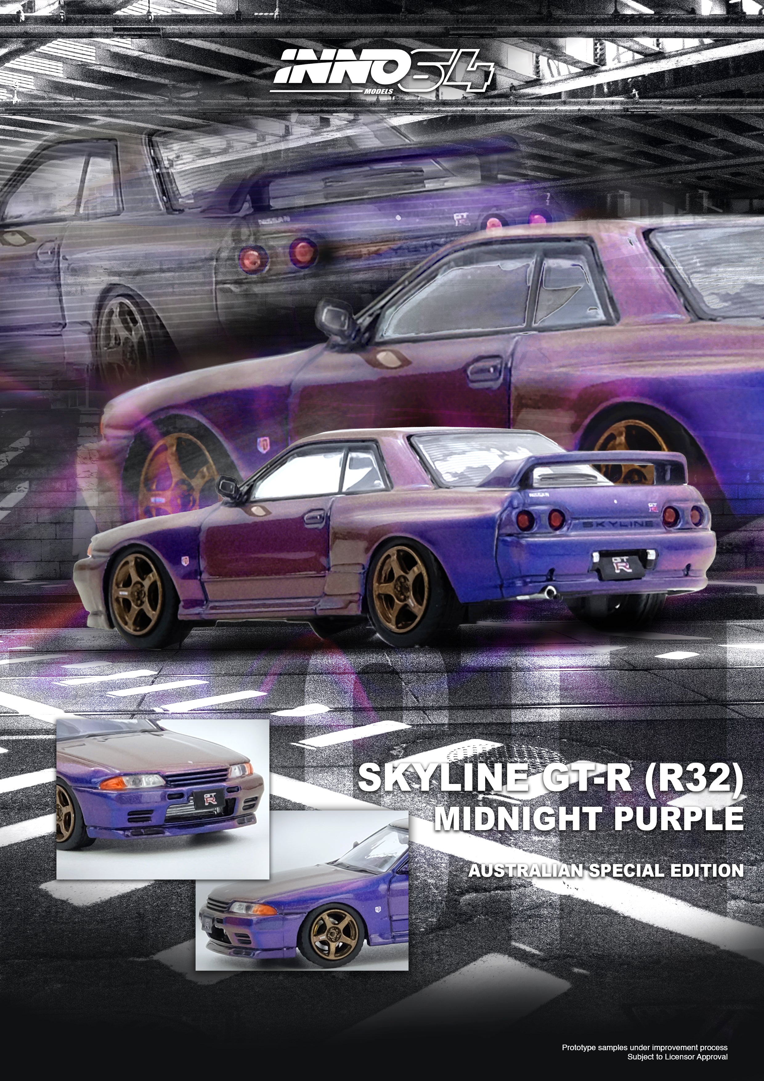 トイガン R32 Inno64 1:64 SKYLINE GT-R (R32) Midnight Purple Australia Special
