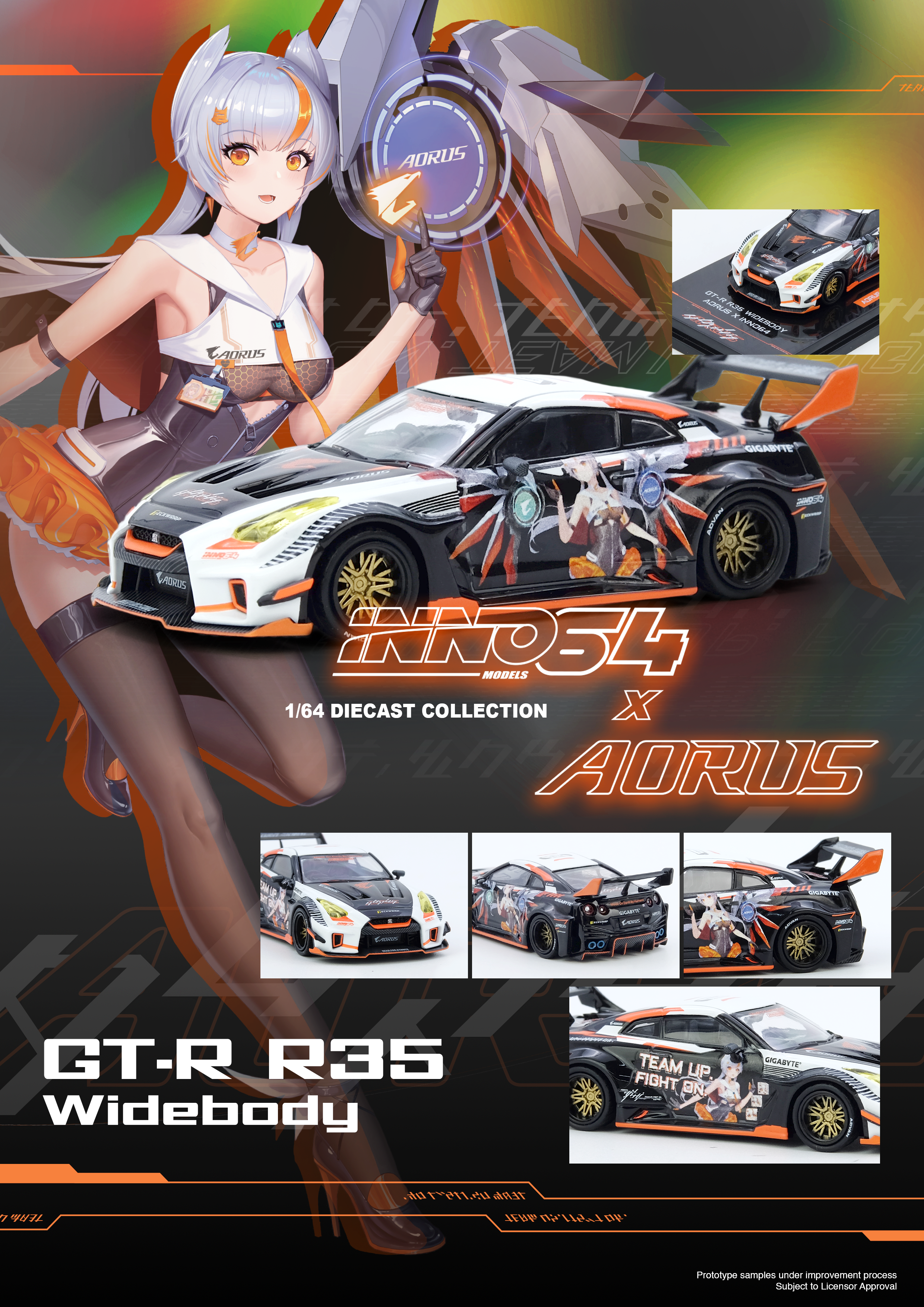 Inno64 1:64 GT-R R35 WIDEBODY AORUS X INNO64 Limited Edition IN64
