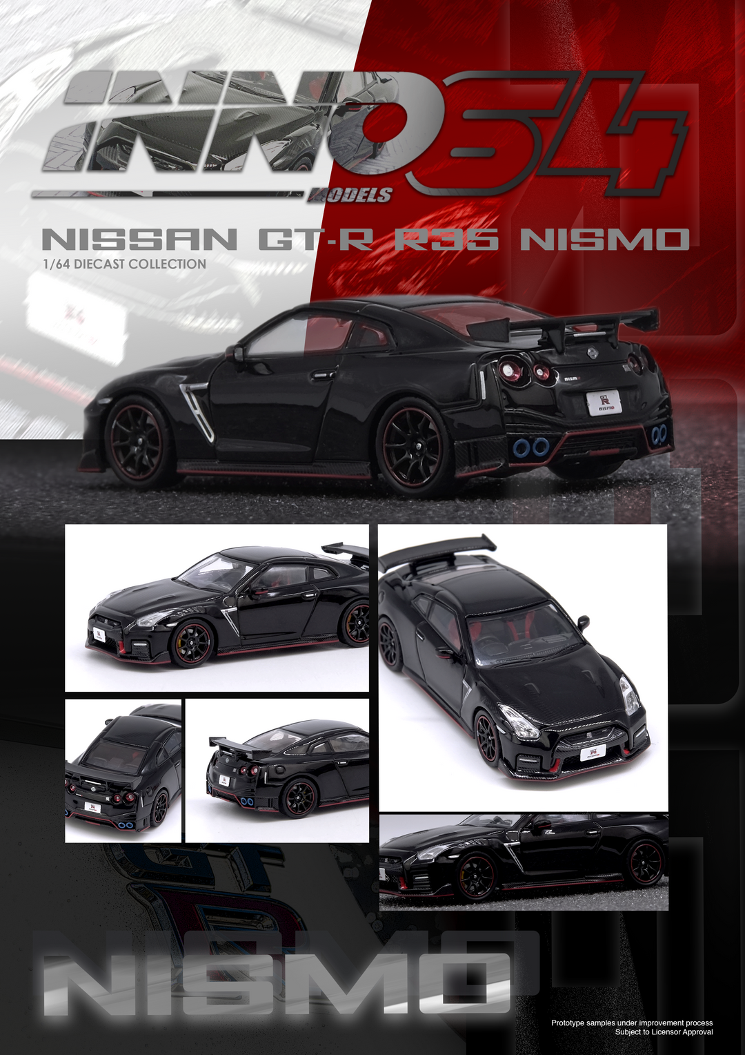 Inno64 1:64 NISSAN GT-R (R35) NISMO Black IN64-R35N-BLA
