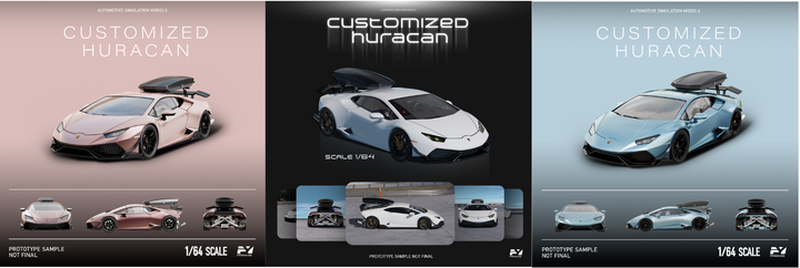 Finclassically 1:64 Lamborghini Huracan with Roof Cargo Box (3 Colors)