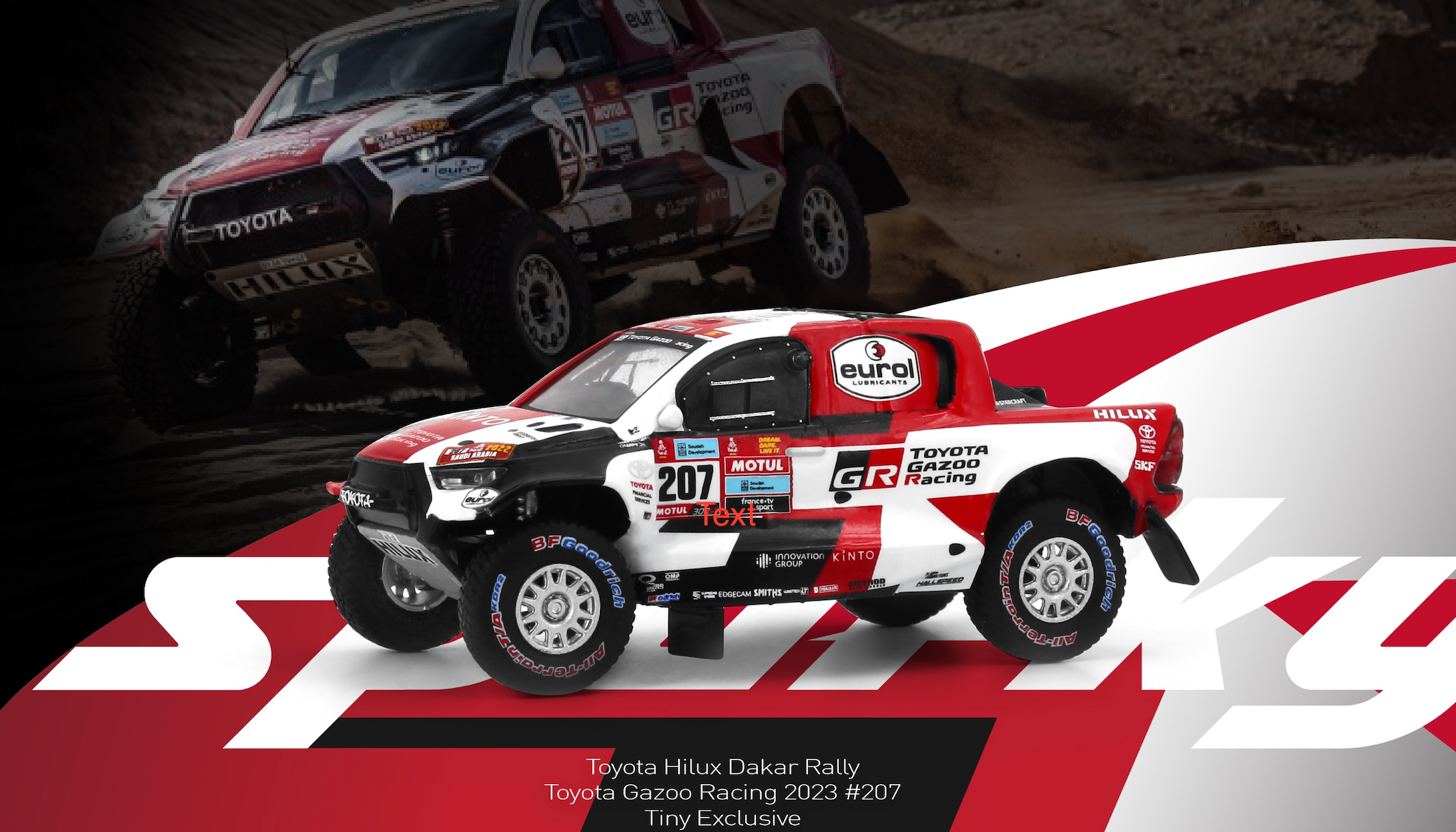 数量限定SALE Hilux Toyota 1:64 Tiny x Sparky Preorder] Dakar Toyota Rally ミニカー