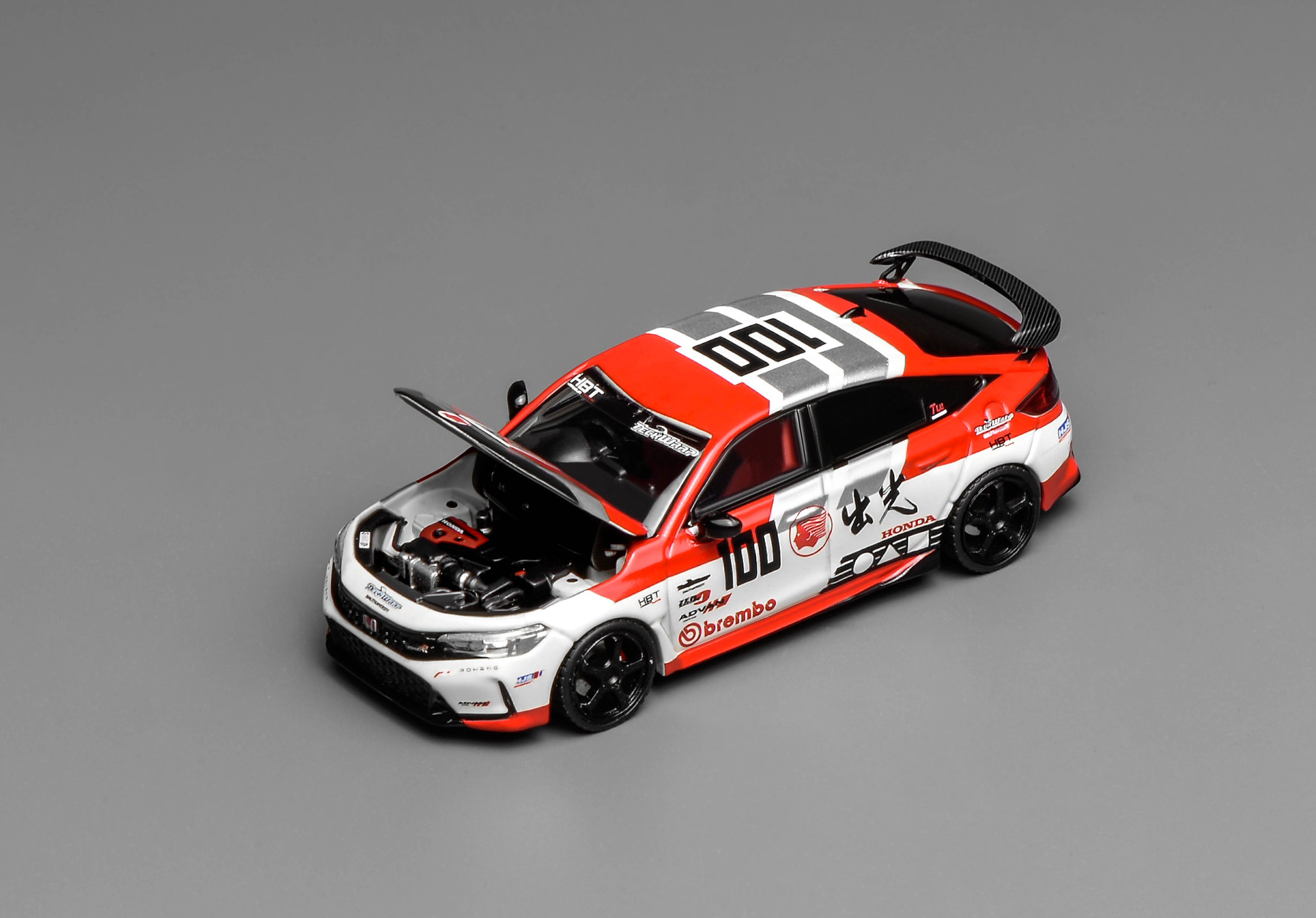 モーターヘリックス 1/64 ホンダ シビック タイプR FL5 アドバン MOTORHELIX 1:64 Honda Civic Type R (FL5) Idemistu Motion Red