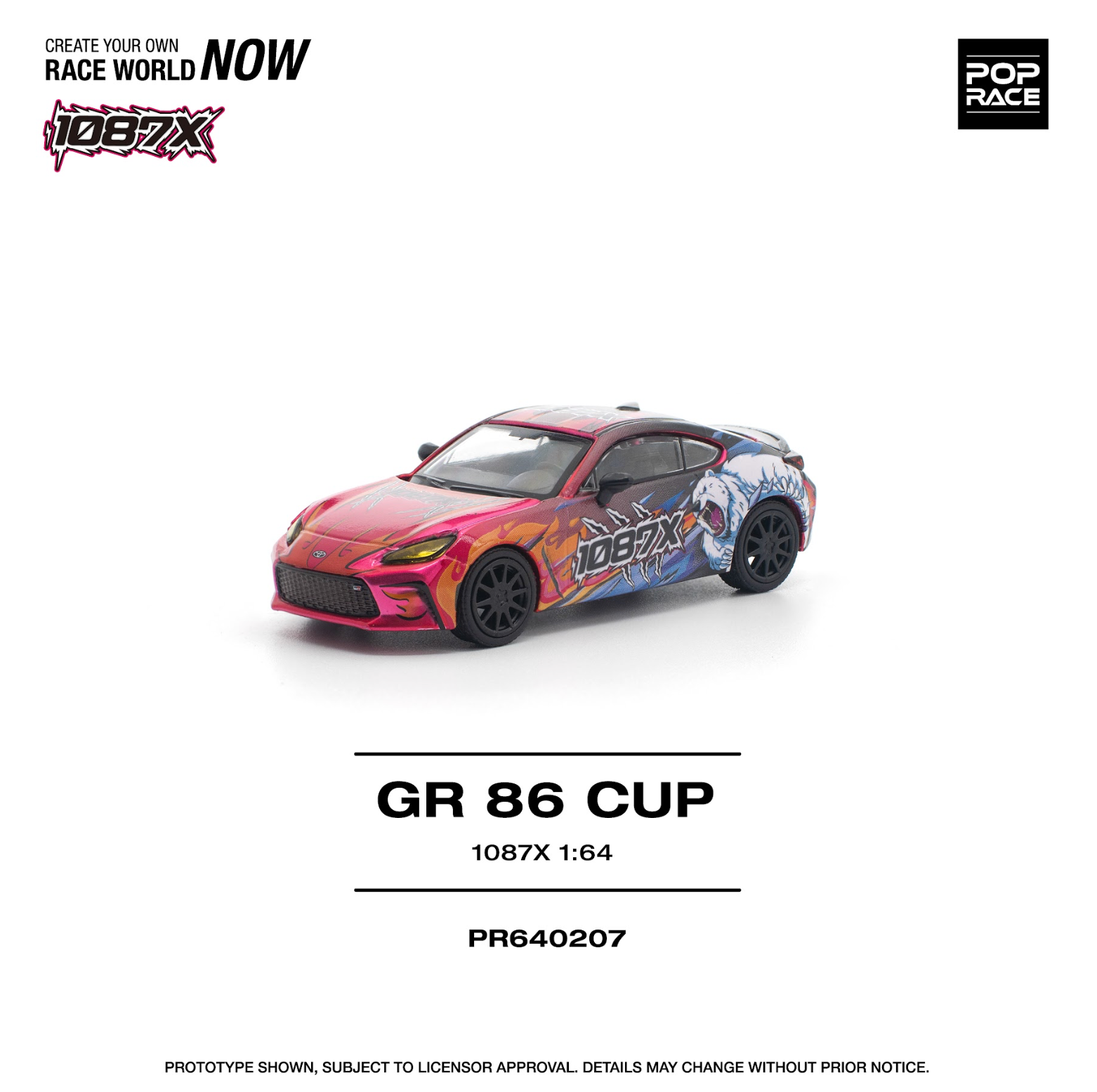 Preorder] POPRACE 1:64 TOYOTA 1087X GR86 CUP PR640207