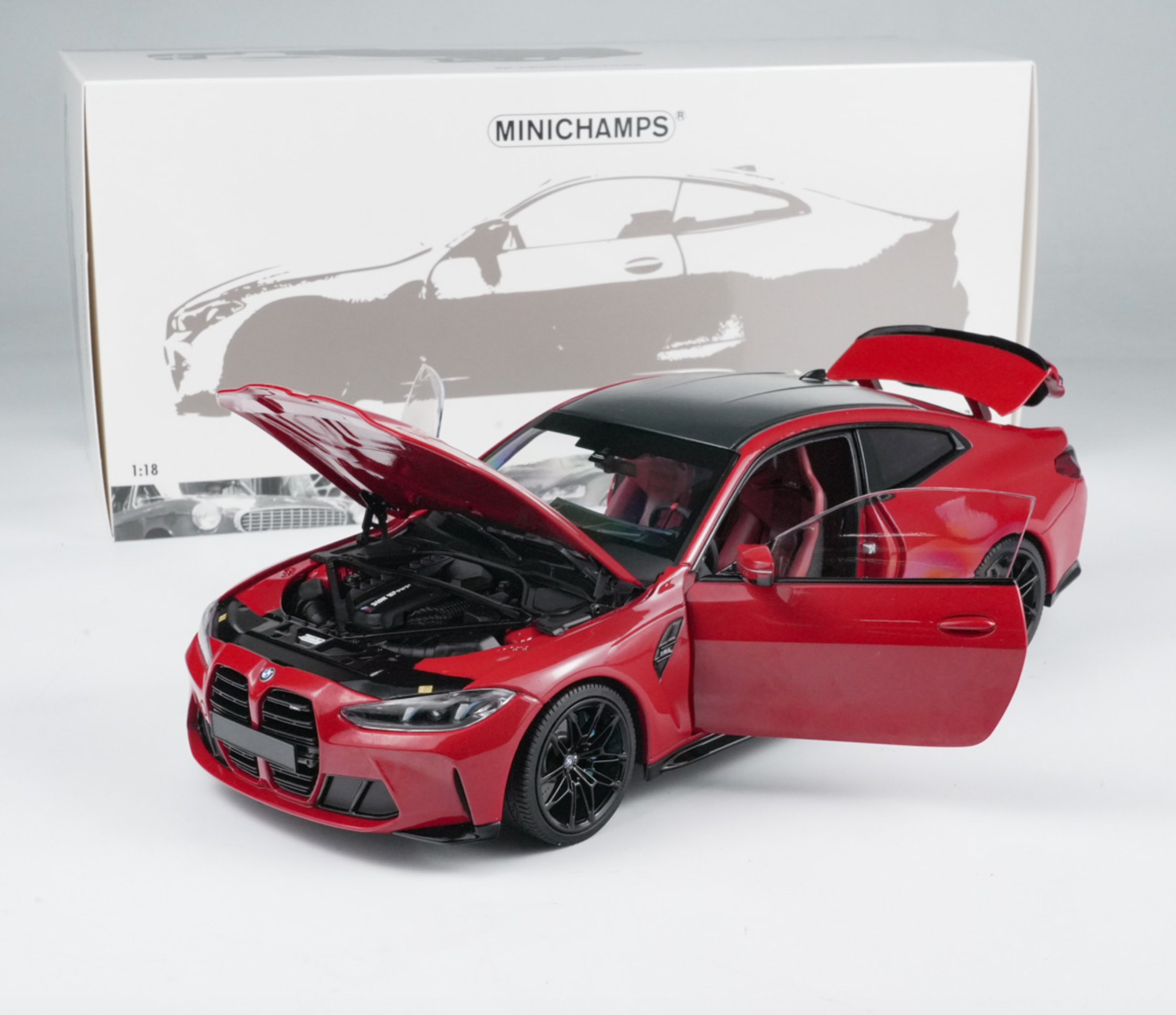 f*r様 MINICHAMPS 赤 スポーツカー 1/18 MINICHAMPS 1:18 BMW M4 - 2024 - RED METALLIC 110020140 – Horizon