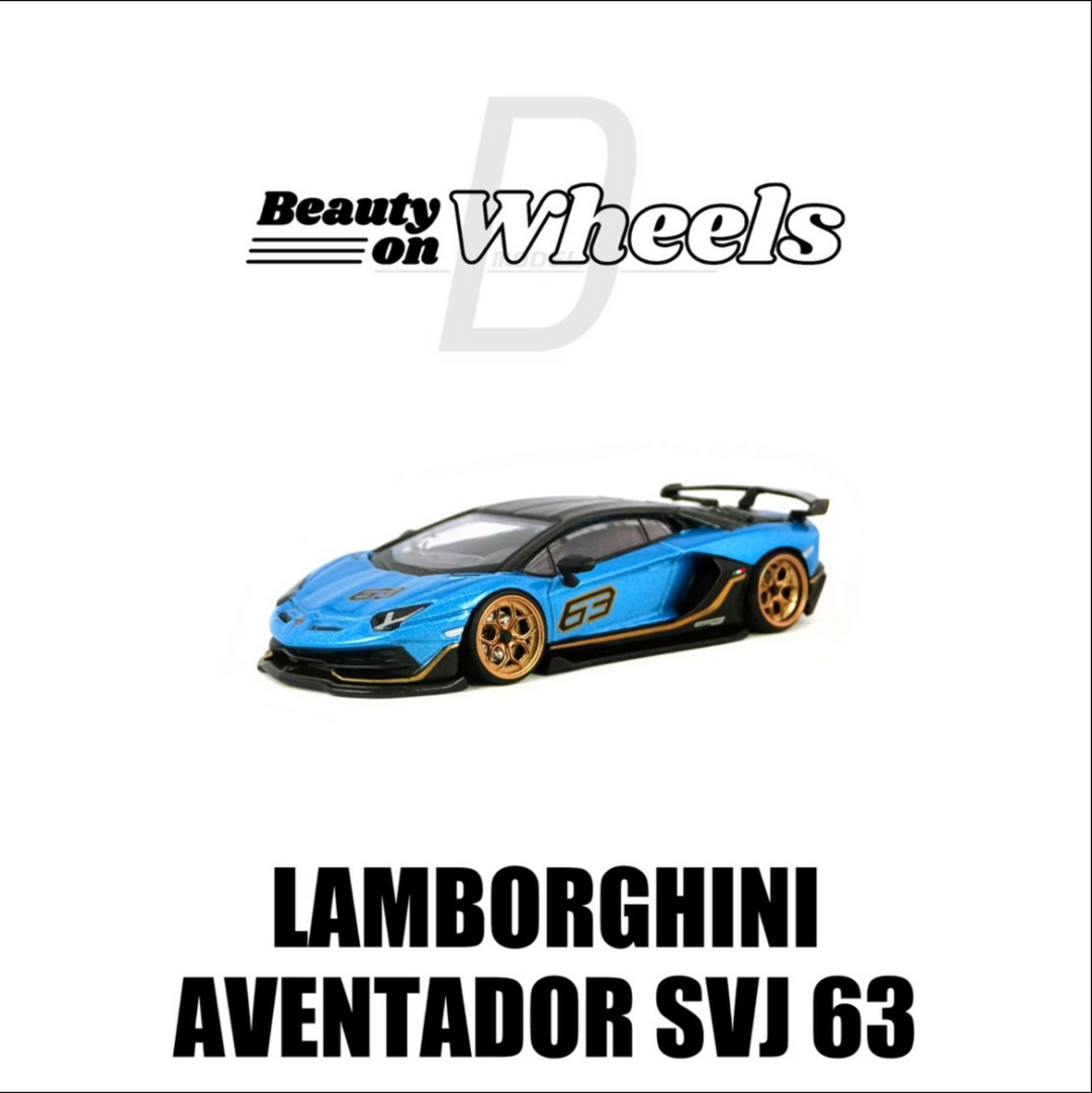 D MODEL BEAUTY ON WHEELS 1:64 Lamborghini Aventador SVJ 63 , Blu Aegir DBW056A