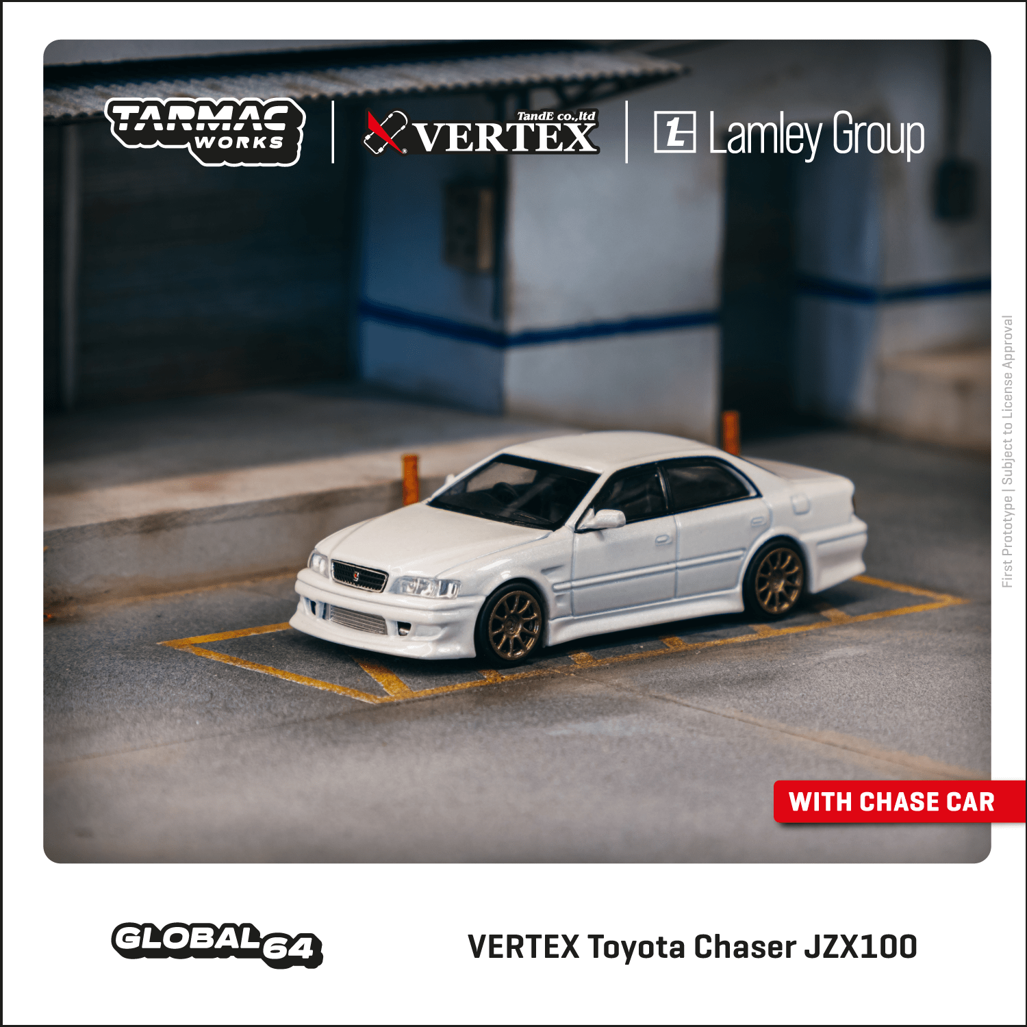 [Preorder] Tarmac Works 1:64 VERTEX Toyota Chaser JZX100 White Metallic