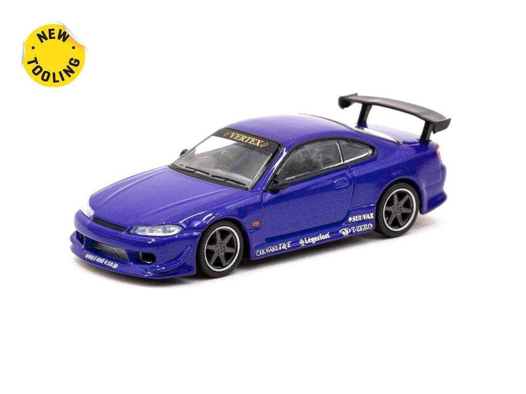 Tarmac Works 1:64 VERTEX Nissan Silvia S15 Blue Metallic T64G-023