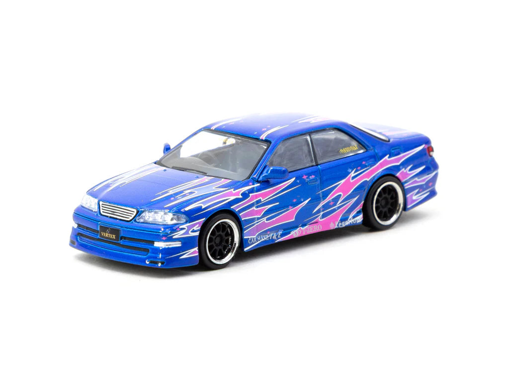 Tarmac Works 1:64 VERTEX Toyota Mark II JZX100 Blue Metallic T64G