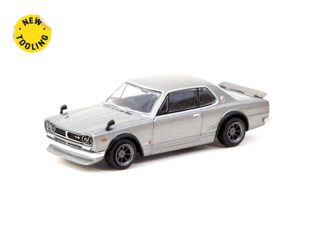 ミニカー1/43 日産 skyline 2000 GT-Rとポルシェ2点セット Tarmac Works 1:64 Nissan Skyline 2000 GT-R (KPGC10) Silver T64G