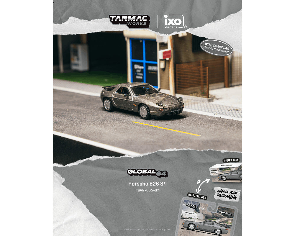 Porsche 928 S4 ミニカー 1:64 10台 Preorder] Tarmac Works 1:64 Porsche 928 S4 – Grey Metallic T64G