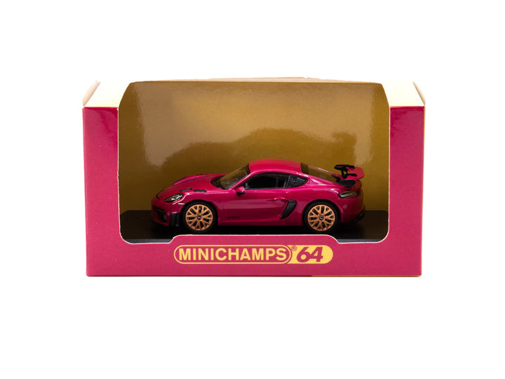 Tarmac Works X MINICHAMPS 1:64 Porsche Cayman GT4 RS Ruby Star Neo T64MC-004-PU Box