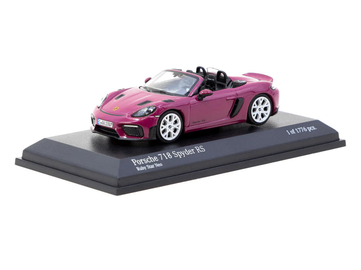 Minichamps X Tarmac Works 1:64 Porsche 718 Spyder RS Ruby Star Neo - COLLAB64 T64MC-008-RS
