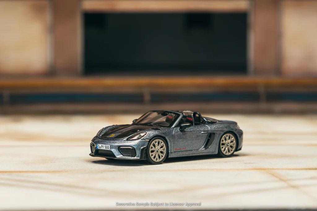 Minichamps X Tarmac Works 1:64 Porsche 718 Spyder RS Vanadium Grey Metallic - COLLAB64 T64MC-008-VG