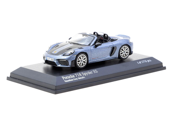 Minichamps X Tarmac Works 1:64 Porsche 718 Spyder RS Vanadium Grey Metallic - COLLAB64 T64MC-008-VG