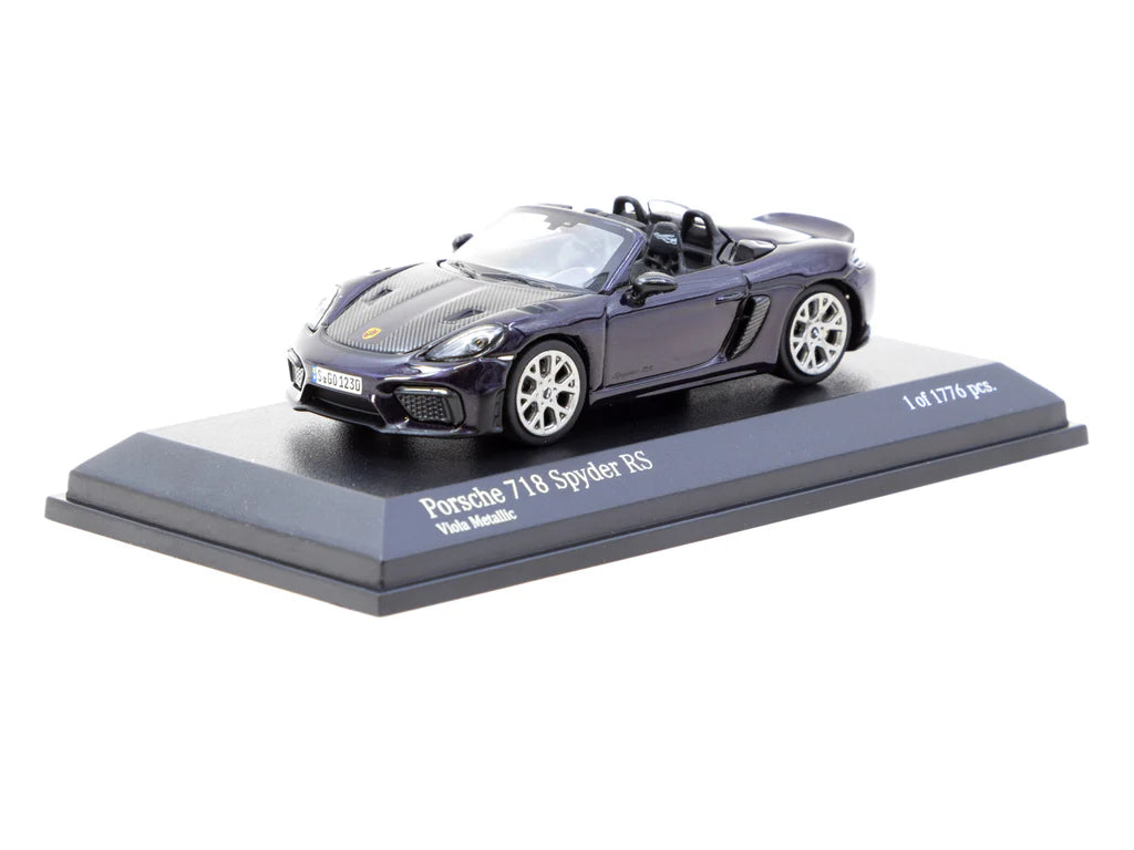 Minichamps X Tarmac Works 1:64 Porsche 718 Spyder RS Viola Metallic - COLLAB64 T64MC-008-VM