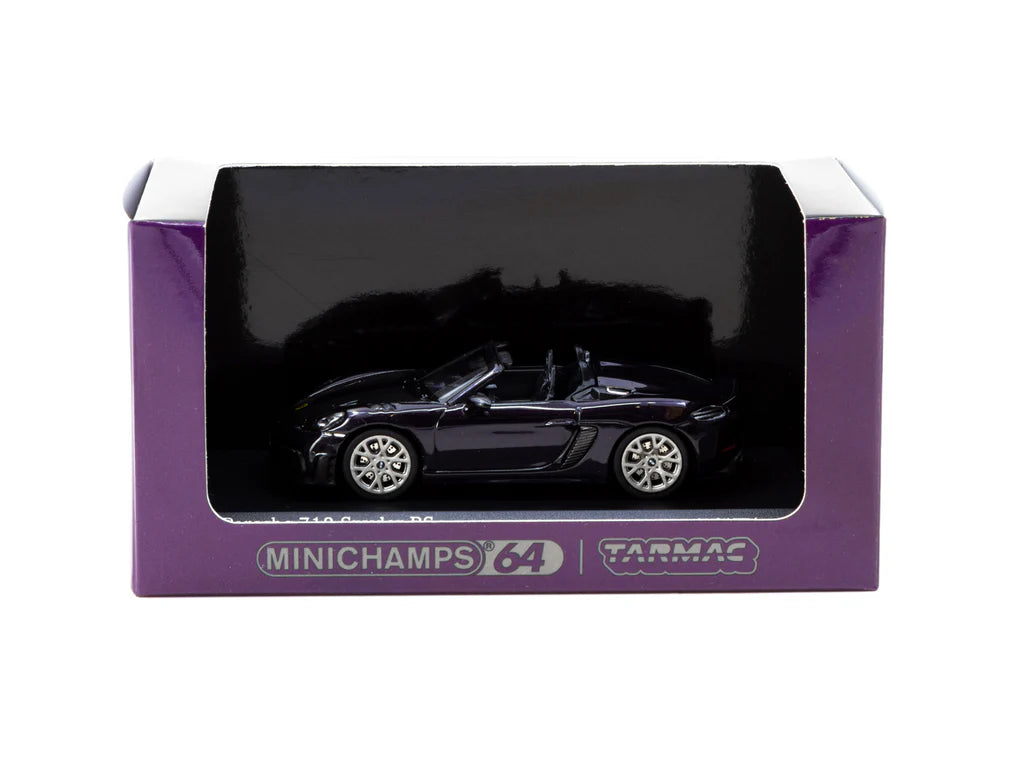 Minichamps X Tarmac Works 1:64 Porsche 718 Spyder RS Viola Metallic - COLLAB64 T64MC-008-VM