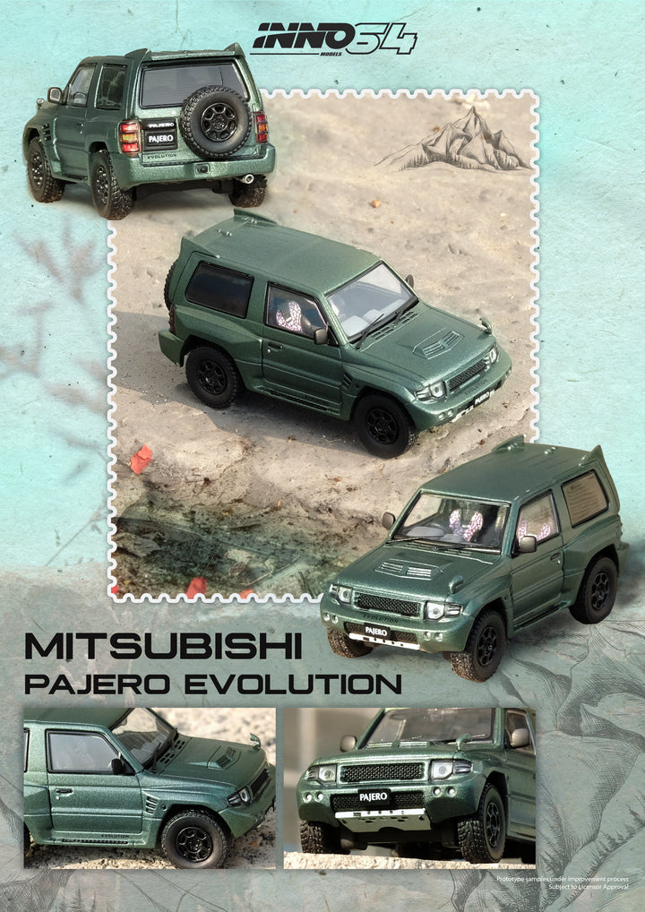 Inno64 1:64 MITSUBISHI PAJERO EVOLUTION Satin Green IN64-EVOP-SGRE