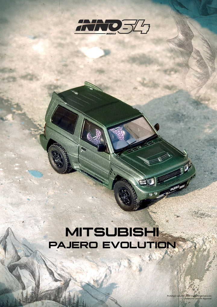 Inno64 1:64 MITSUBISHI PAJERO EVOLUTION Satin Green IN64-EVOP-SGRE