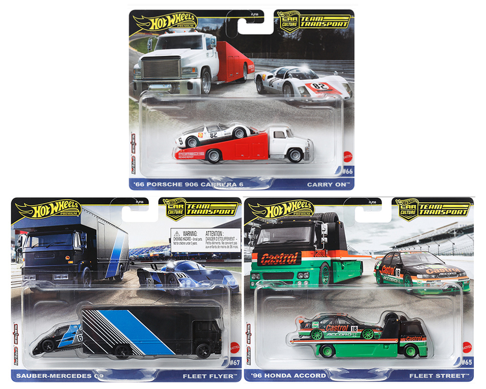 Diecast Collectibles Model Car Compatible With Hot Wheels 1:64 Team Transport 2024 E Case, Set Of 3 Cars, FLF56-957E - Foto 4