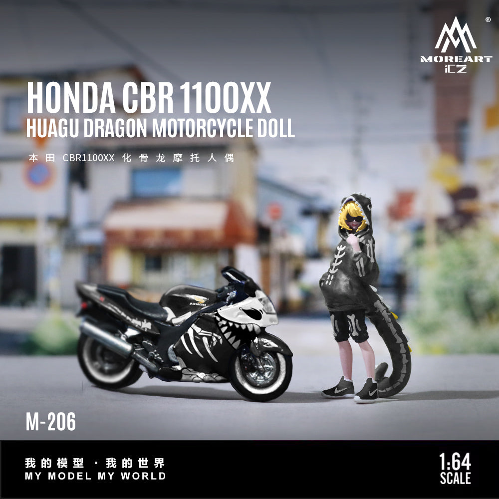 Preorder] MoreArt 1:64 Honda CBR1100XX Dinosaur Motorcycle & Doll