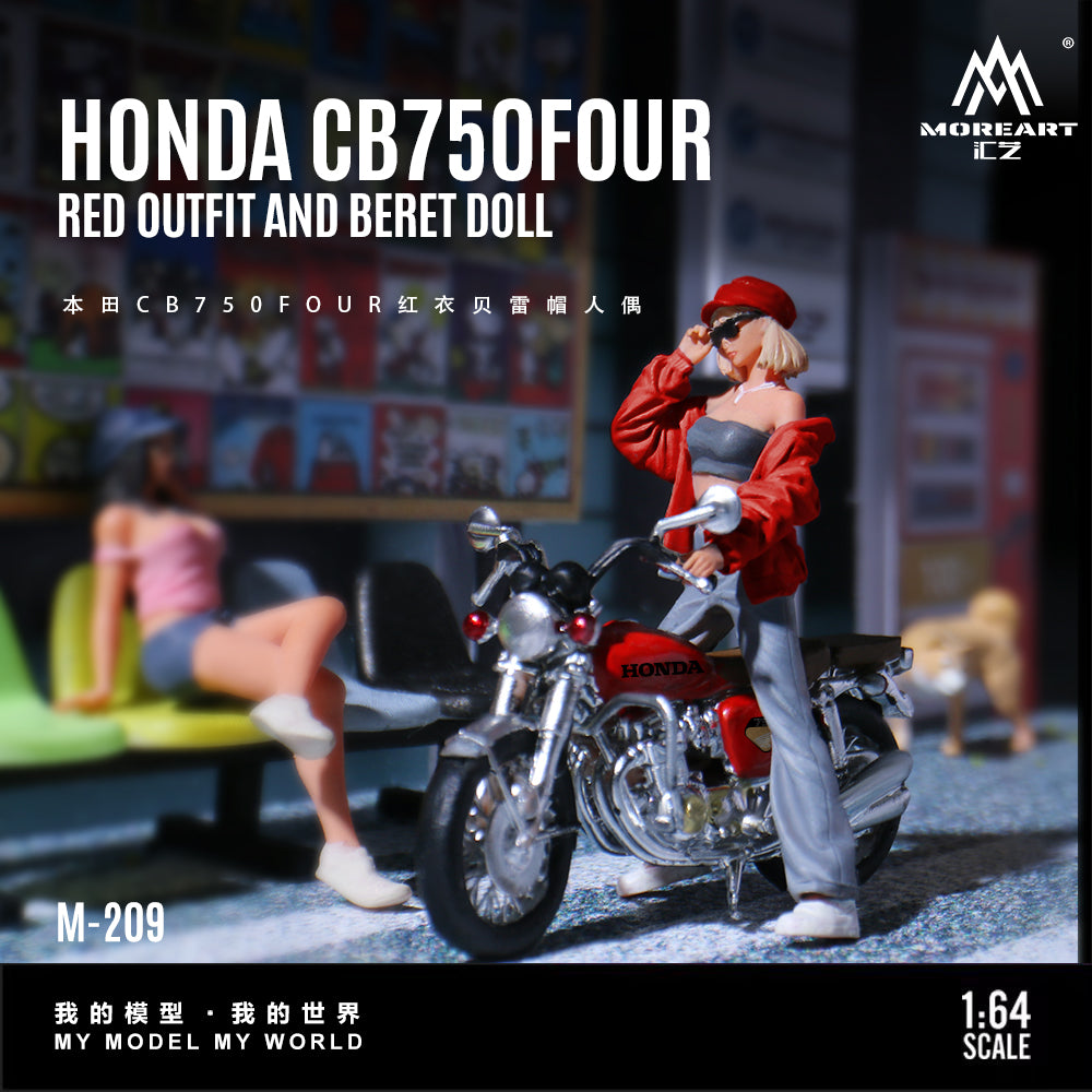 Preorder] MoreArt 1:64 Honda CB750FOUR Motorcycle and Doll