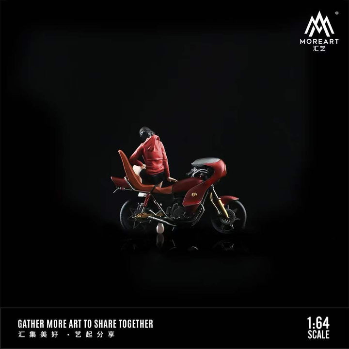MoreArt 1:64 Red Clad Cool Motorcycle Girl MO222023