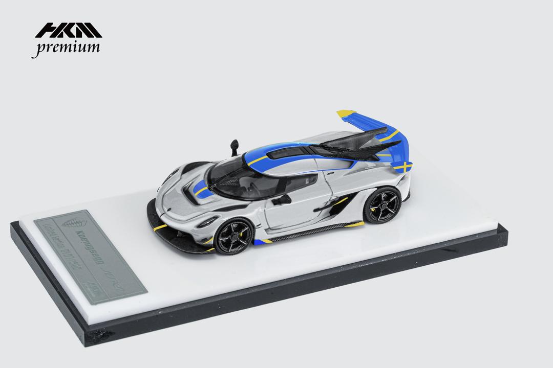 Preorder HKM Premium 1 64 Koenigsegg Jesko Attack Silver Blue Horizon Diecast