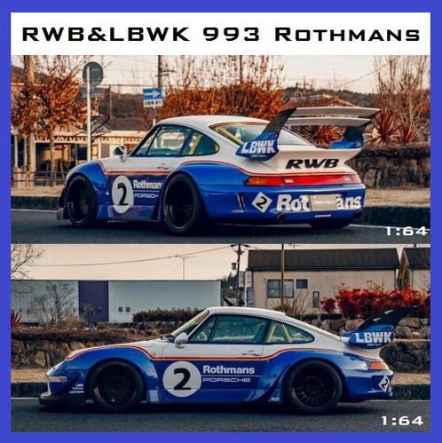 Top Models 1:64 Porsche RWB & LBWK 993 Rothmans Livery