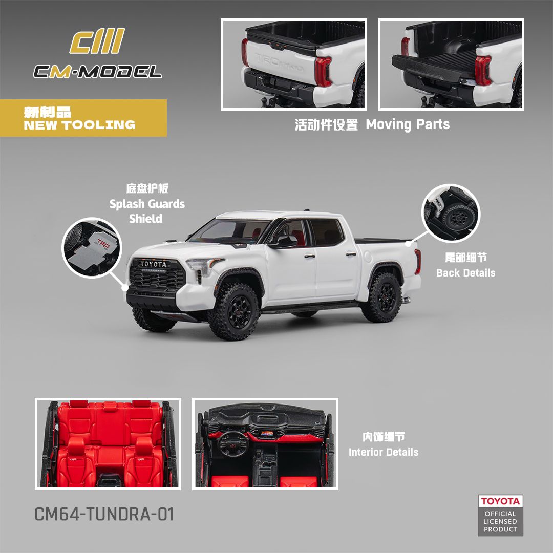 CM Model 1:64 Toyota Tundra White - CM64-Tundra-01 – Horizon Diecast
