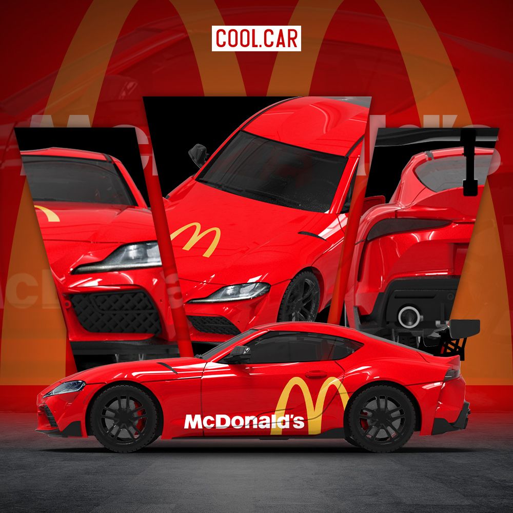 ラスト賞・01 SPORTS CARS 3MODELSCollection Cool Car 1:64 Toyota Supra A90, Tow Truck McDonald's livery (3