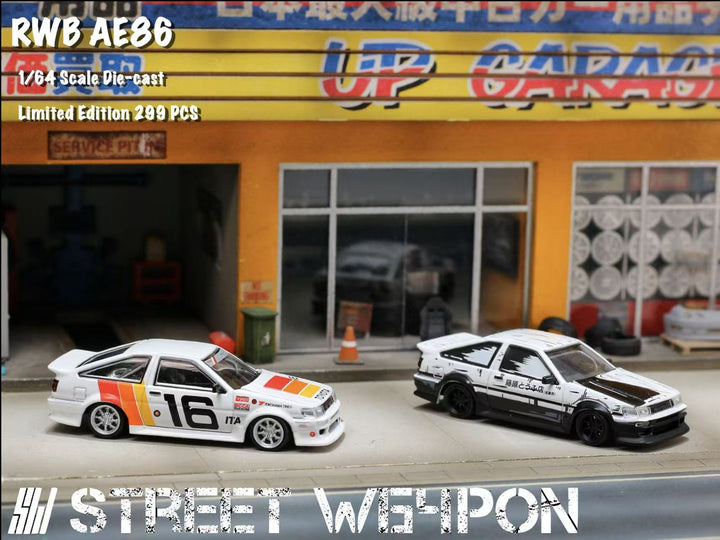 Street Weapon 1:64 Toyota Levin AE86 RWB Wide Body (2 Colors)
