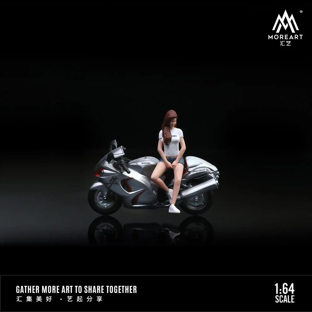 MoreArt 1:64 SUZUKI HAYABUSA MOTORCYCLE SET - WHITE MO222073