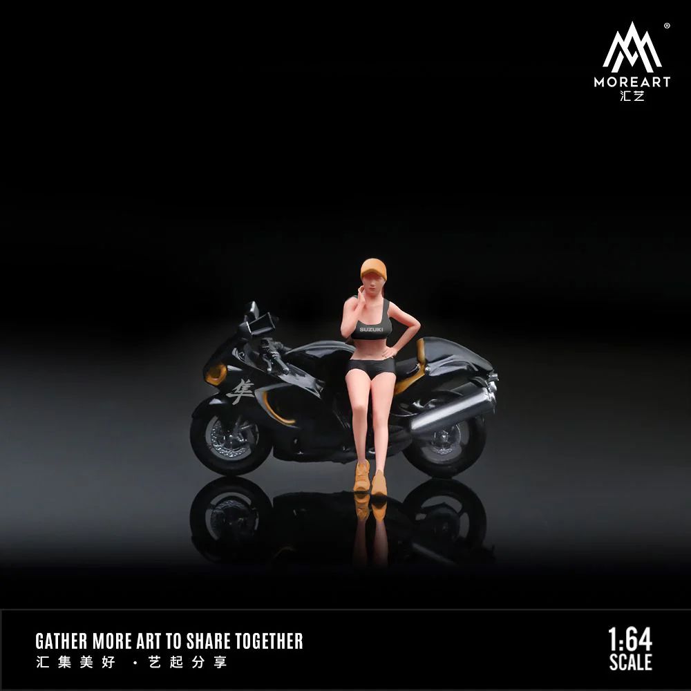 MoreArt 1:64 SUZUKI HAYABUSA MOTORCYCLE SET - BLACK MO222071