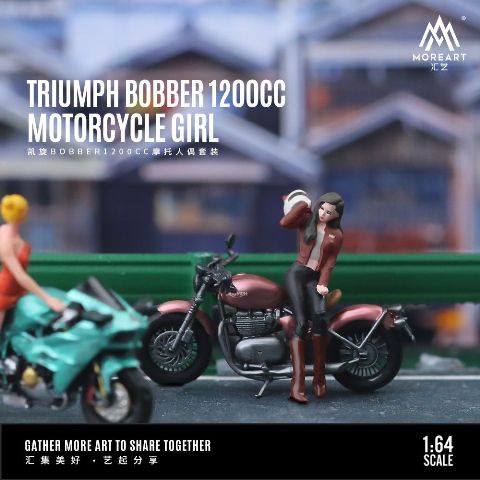 MoreArt 1:64 TRIUMPH BOBBER 1200CC MOTORCYCLE GIRL MO222070