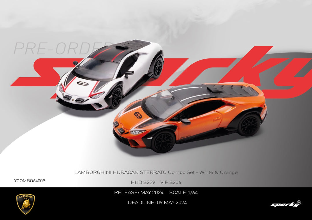Sparky X Tiny 1:64 Lamborghini Huracán Sterrato Combo Set - White & Orange