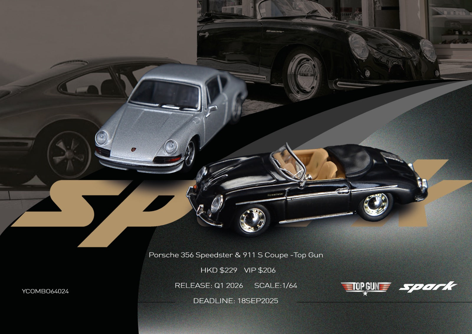 Preorder] Spark 1:64 Porsche 356 Speedster & 911 S Coupe