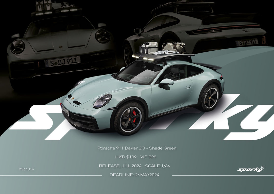 Sparky X Tiny 1:64 2023 Porsche 911 Dakar 3.0 - Shade Green YO64016