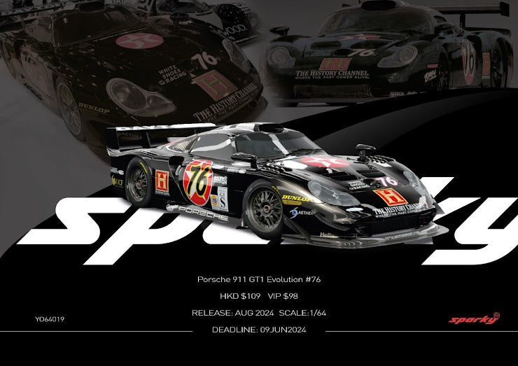 Sparky X Tiny 1:64 Porsche 911 GT1 Evolution #76 Tiny Exclusive YO64019