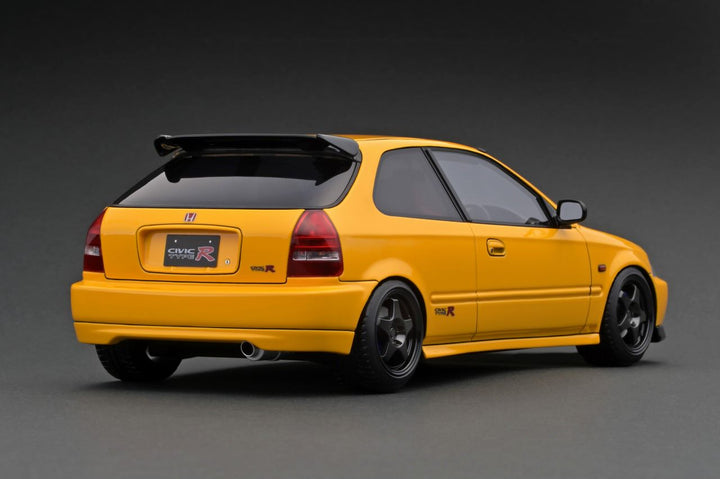 Ignition Model 1:18 Honda Civic (EK9) Type R Yellow IG2676 Rear