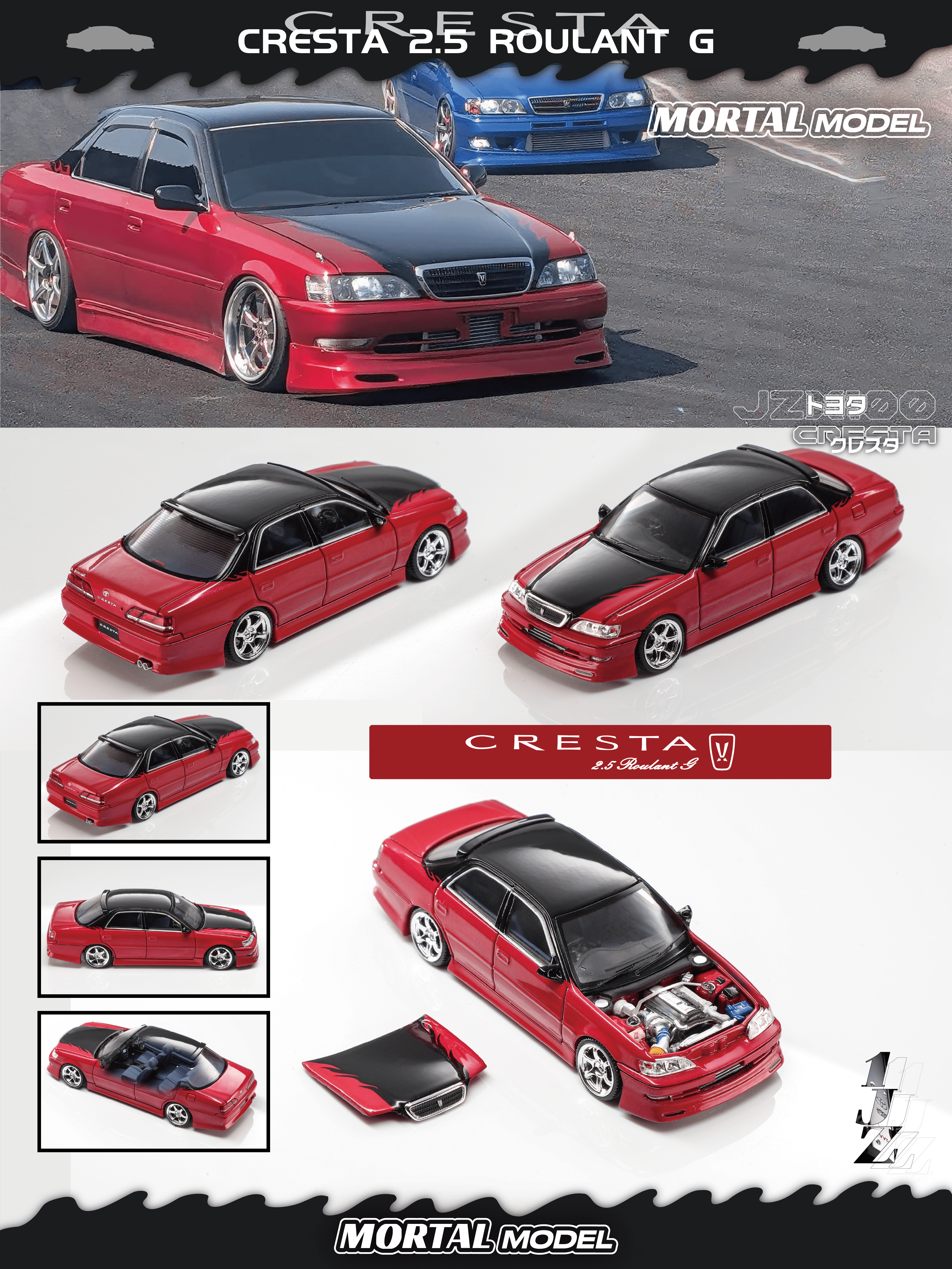 Mortal 1:64 Toyota CRESTA 2.5 Roulant G (2 Colours) – Horizon Diecast Mortal 1:64 Toyota CRESTA 2.5 Roulant G (2 Colours) – Horizon Diecast