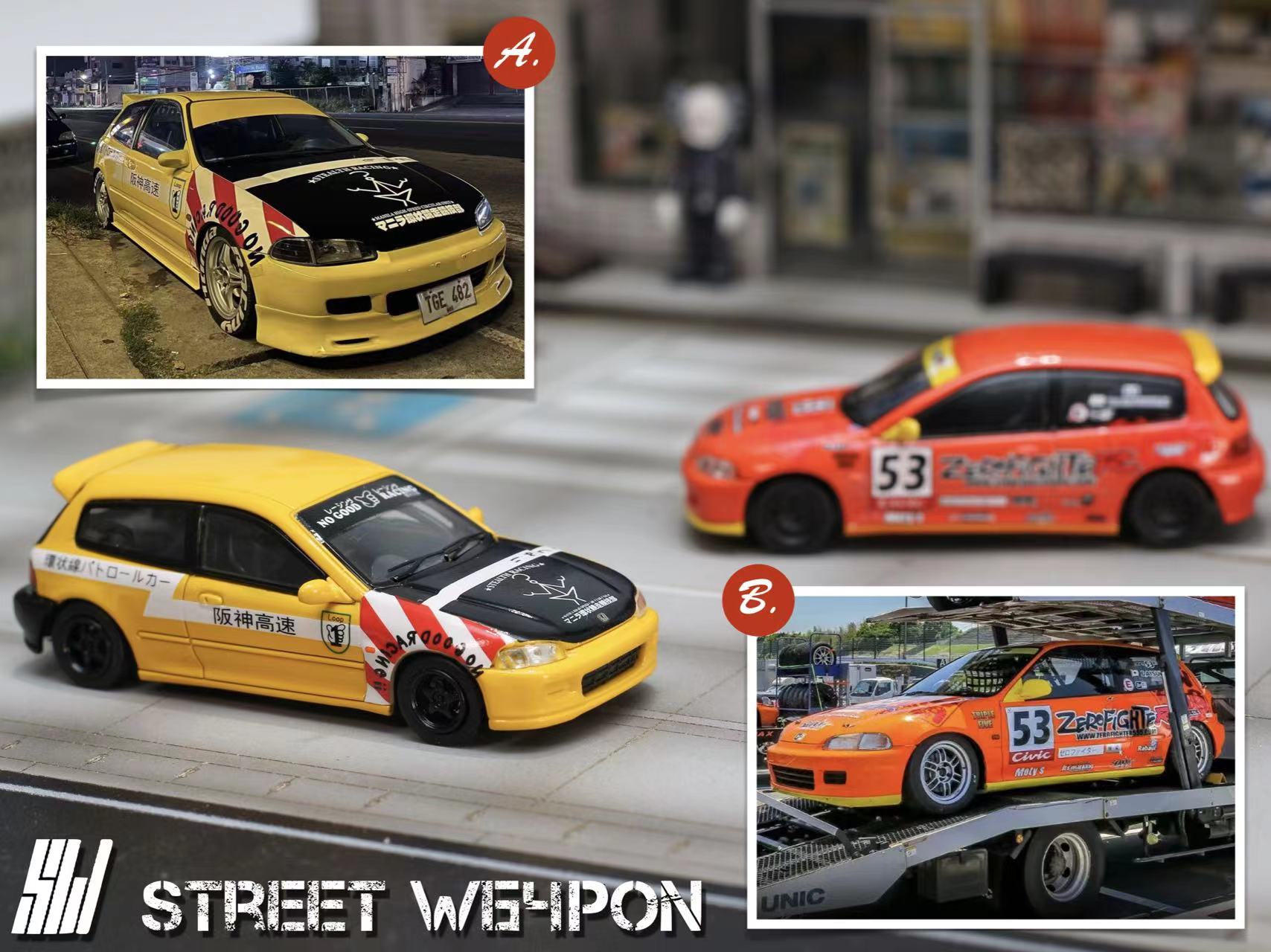 Street Weapon 1:64 Honda Civic EG6 (2 Colours) – Horizon Diecast