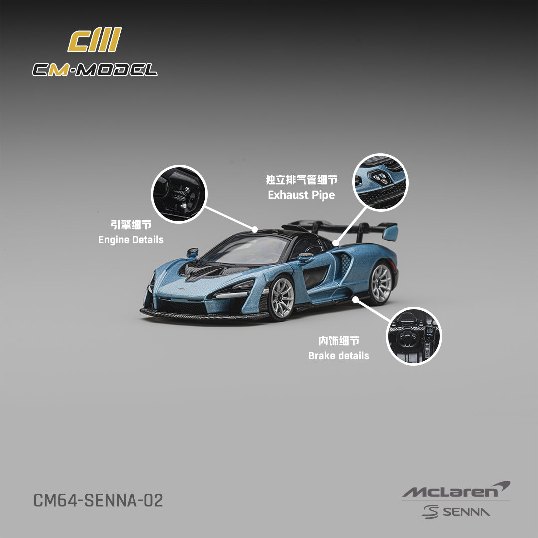 Preorder] CM Model 1:64 McLaren Senna Ice Blue CM64-Senna-02
