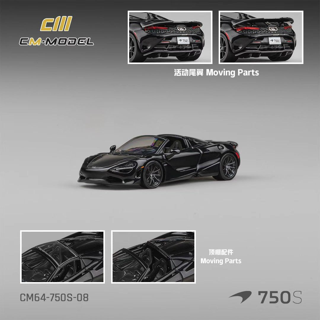 ミニマリズム Preorder] CM Model 1:64 Mclaren 750S Spider Onyx Black CM64-750S